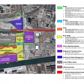 A map showing upcoming construction in various areas around the project site.